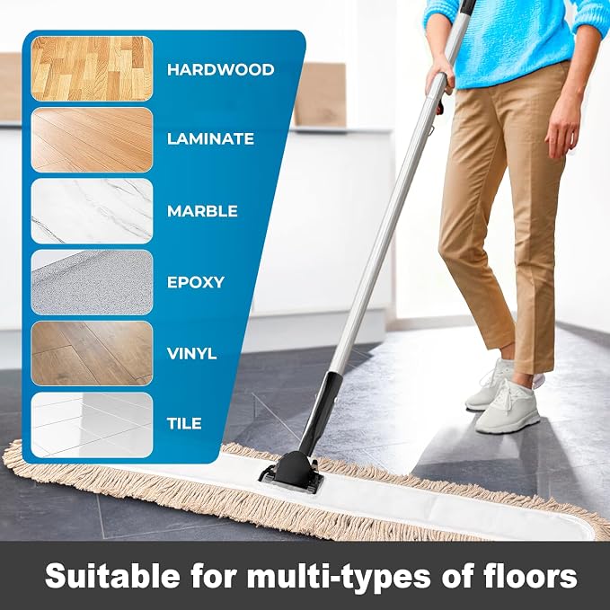 Commercial Dust Mop & Floor Sweeper，48" Industrial Dry Mop - Image 6