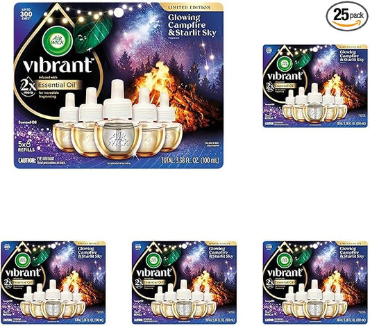Air Wick Plug In Vibrant Scented Oils Refills, Campfire & Starlit Sky, 5 ct by AirWick