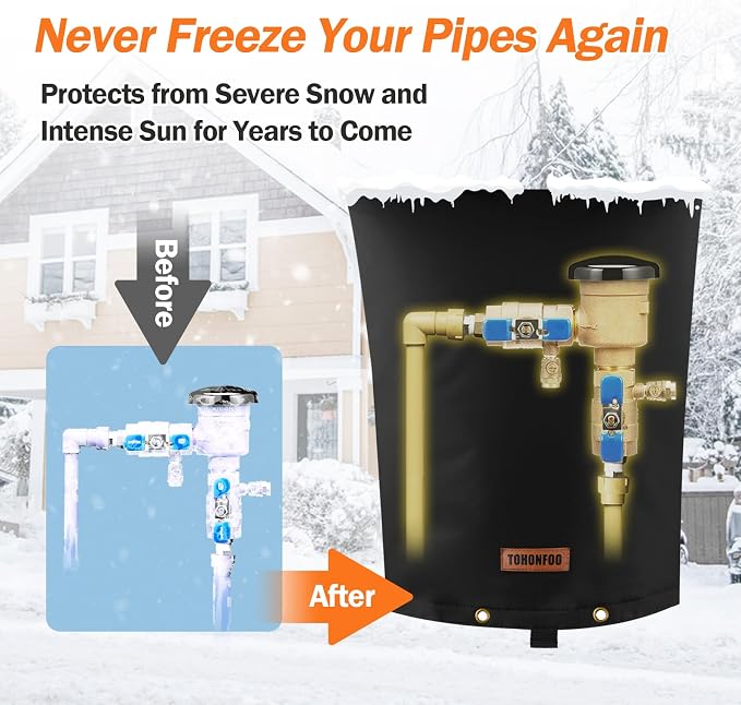 TOHONFOO Backflow Preventer Pipe Insulation Cover - Image 3