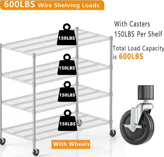 Himimi 4 Tier Wire Shelving