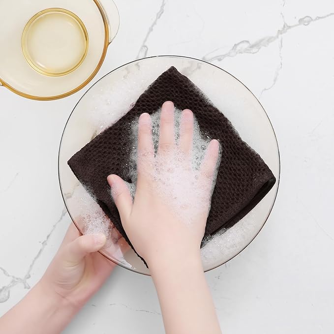 Homaxy 100% Cotton Waffle Weave Kitchen Dish Cloths, Ultra Soft Absorbent Quick - Image 4