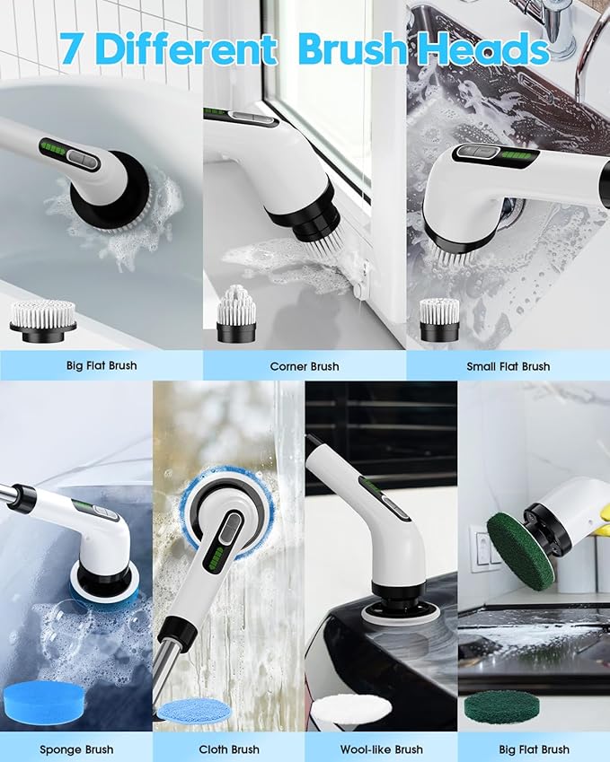 Electric Spin Scrubber for Cleaning Bathroom: Cordless Power Shower Scrubber - Image 5
