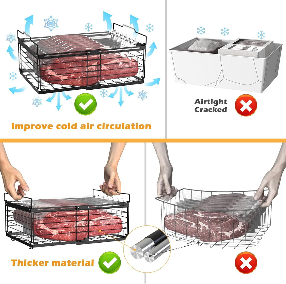 NADAMOO Expandable Chest Freezer Organizer, Stackable Wire Baskets
