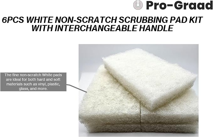 Handled Bath Scrubber 6 Piece Heavy Duty Cleaning Scrub Sponge Brush Bathroom - Image 3