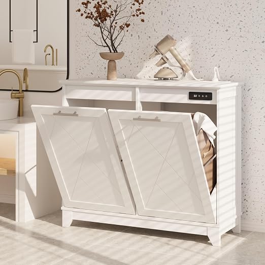 Double Tilt Out Trash Can Cabinet, 10 * 2 Gallon Garbage Trash Bin - Image 6