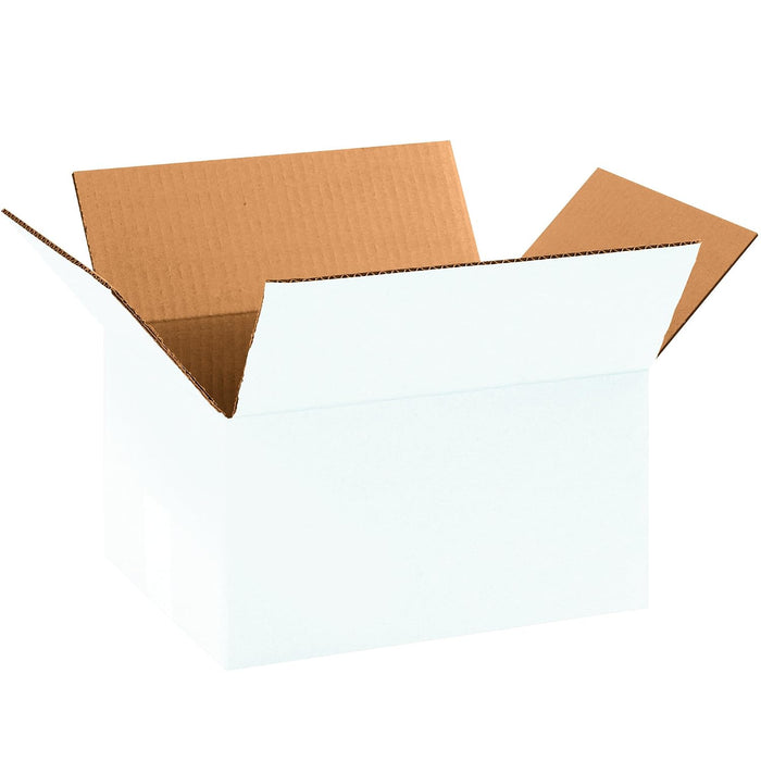 Boxes Fast BF1186RW Corrugated Cardboard Boxes, Single Wall, 11 1/4" x 8 3/4" x 6", for Packing, Shipping, Moving and Storage, White (Pack of 25)