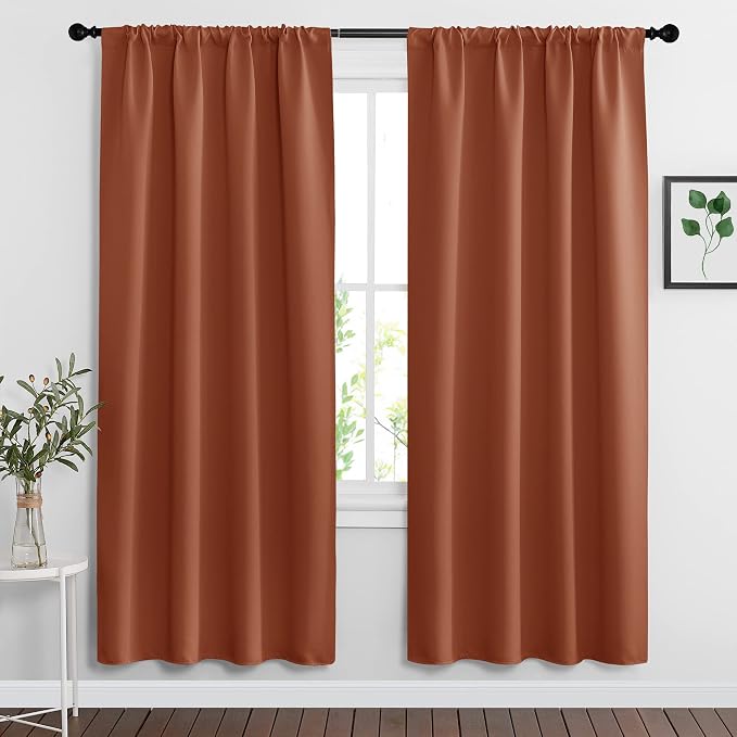 RYB HOME Blackout Curtains for Living Room, All Lights Blocking Rod Pocket by RYBHOME
