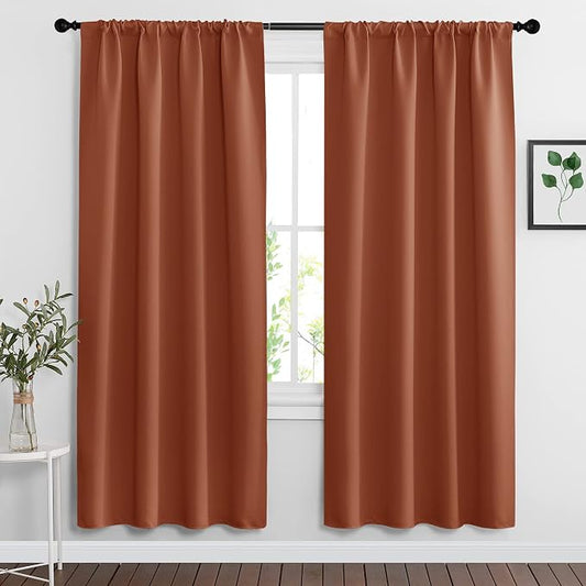RYB HOME Blackout Curtains for Living Room, All Lights Blocking Rod Pocket by RYBHOME