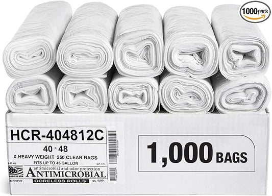 Aluf Plastics High Density Trash Bags, 45 Gallon, 12 Micron, by AlufPlastics