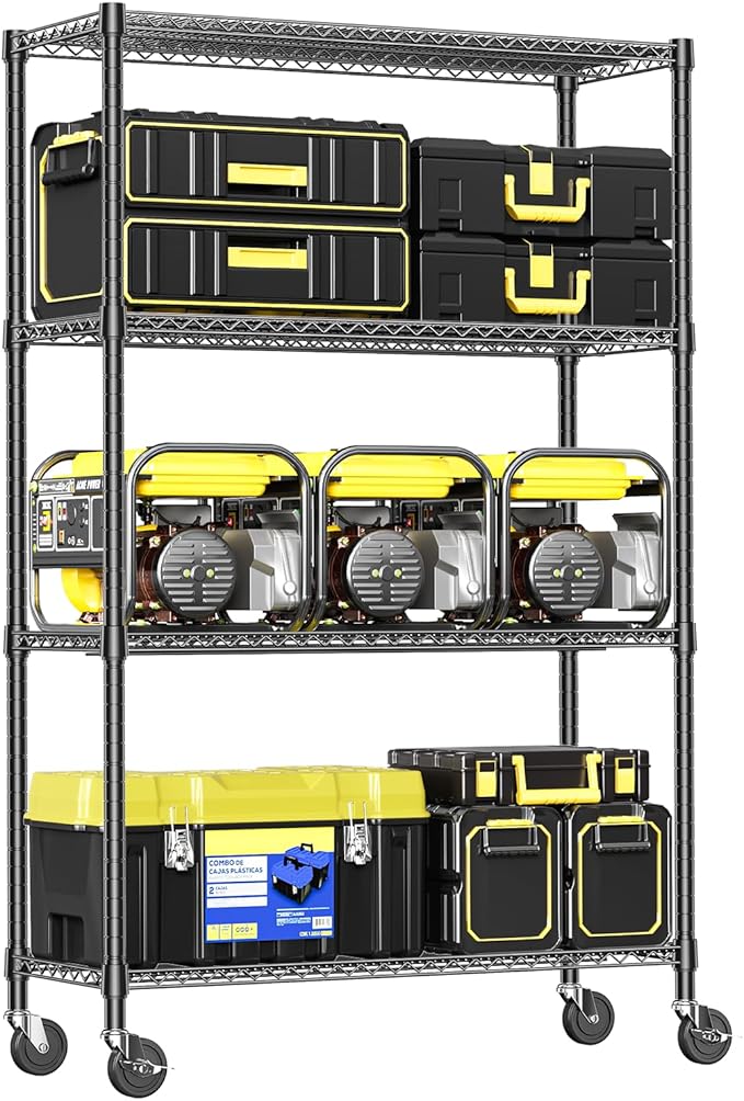 IZEUK Heavy Duty Garage Shelving, 4 Tier Wide Metal Storage Shelf Rack by IZEUK