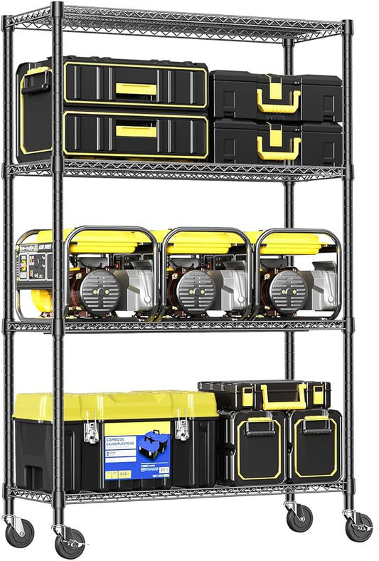 IZEUK Heavy Duty Garage Shelving, 4 Tier Wide Metal Storage Shelf Rack by IZEUK