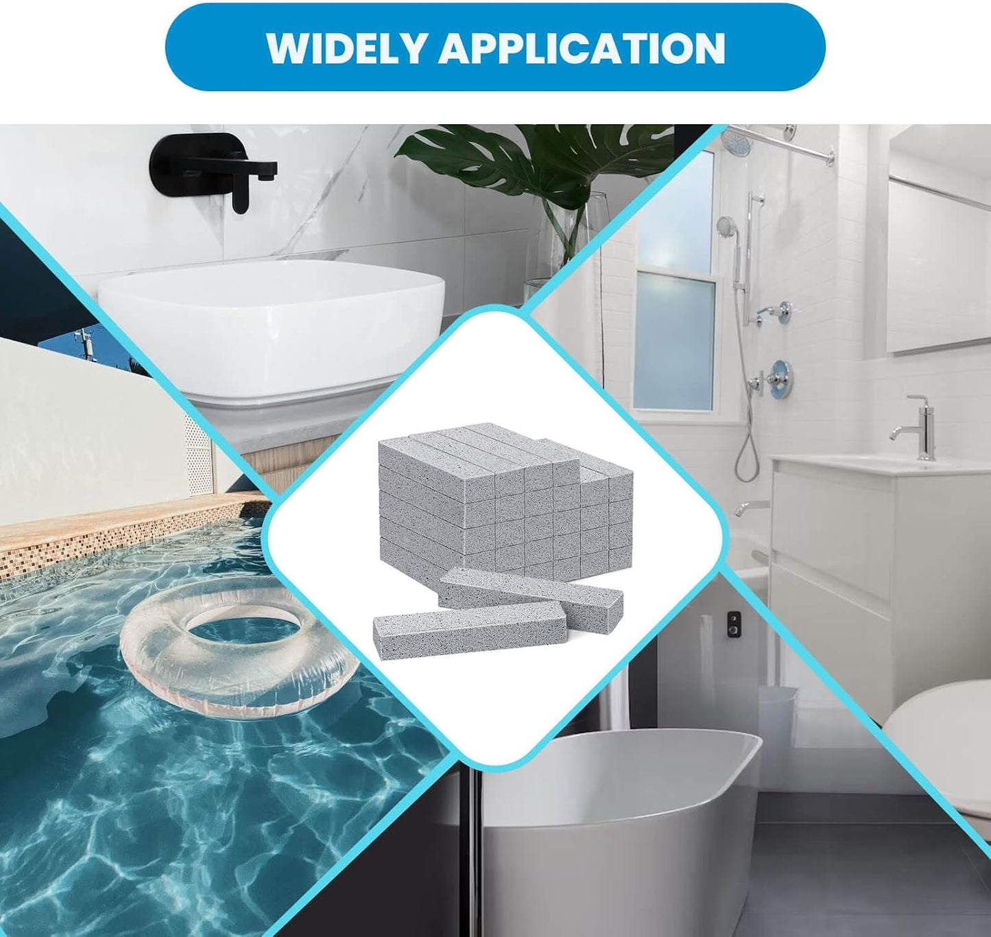 Riuja 30 Pack Pumice Stone Toilet Bowl Cleaner, Pumice Scouring Stick | Pumice Stone for Cleaning Limescale, Hard Water Stains & Rust from Toilets, Tubs, Grills, Pools and More