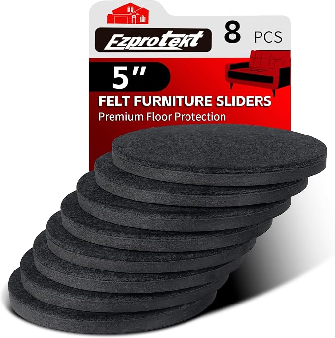 Ezprotekt 5" Round Felt Furniture Movers Sliders by VisittheEzprotekt
