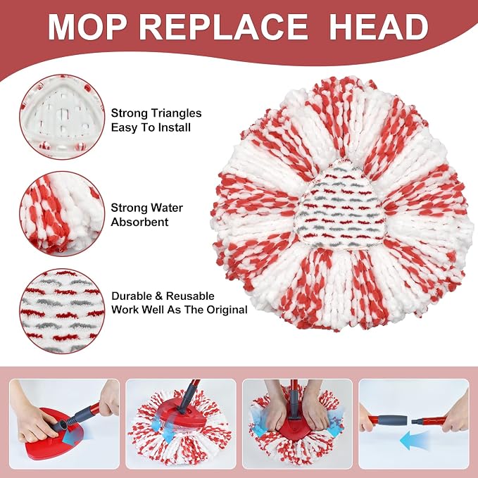 Spin Mop Replace Head, Mop Handle Replacement - Image 3