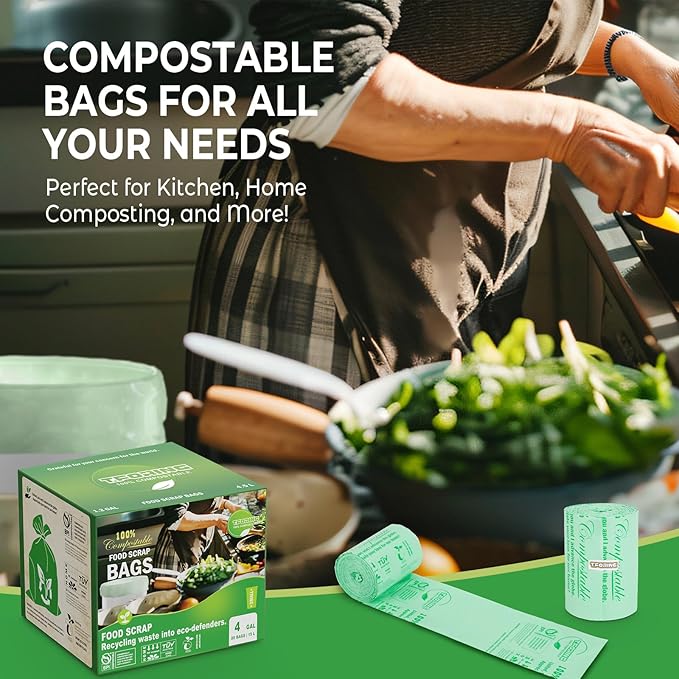 Compostable Trash Bags, 3-4 Gallon, 15 L, Extra Thick 0.8 Mil, Small Kitchen - Image 7