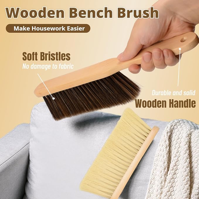 2 Pieces Woooden Dust Brush Hand Broom Bench Brush - Image 2