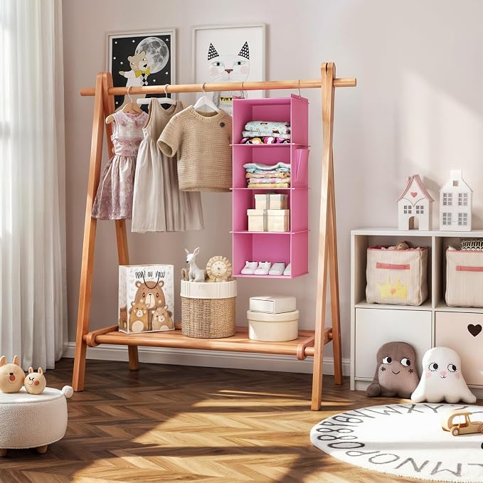 YOUDENOVA Hanging Closet Organizer, 4-Shelf Closet Hanging Storage Shelves - Image 2