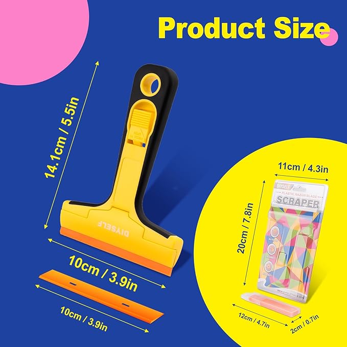 DIYSELF-Razor-Blade-Scraper, 1 Pack Razor Blade Scraper, Extra 5 PCS Orange - Image 6