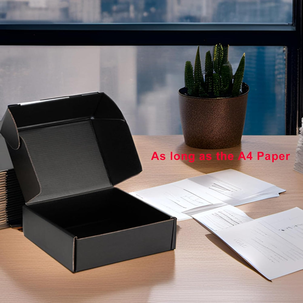10x10x3 Black Shipping Boxes for Small Business, Packing, 25 Pack