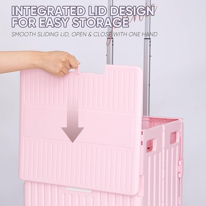 VUSIGN Folding Utility Cart, Foldable Rolling Crate Handcart - Image 7