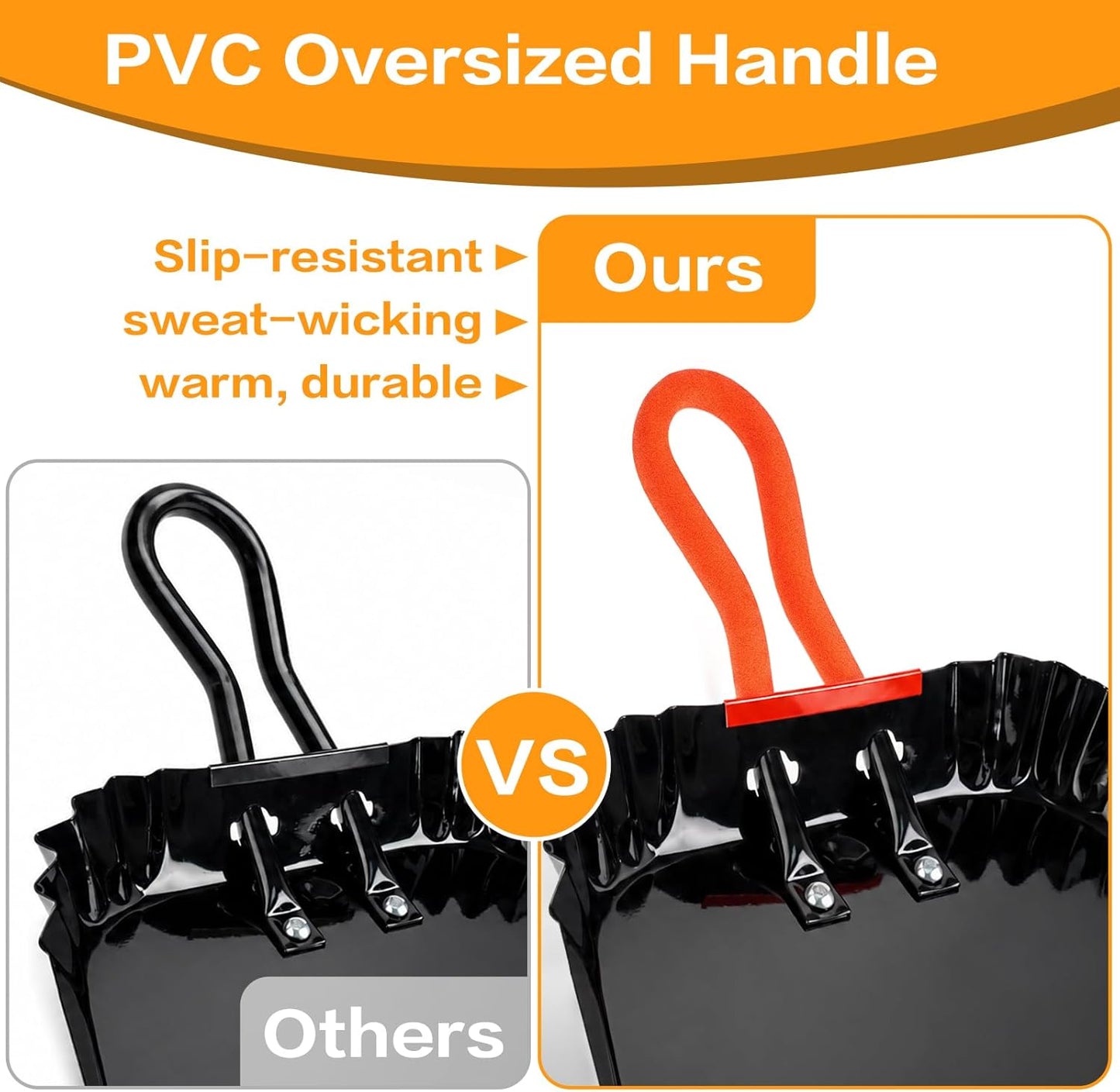 12 Inch Heavy Duty Metal Dust Pan, Steel Dust Pan with Comfort PVC Grip Handle & Precision Edge for Indoor/Outdoor, Ashes, Glass, Pet Food - Industrial & Commercial Use