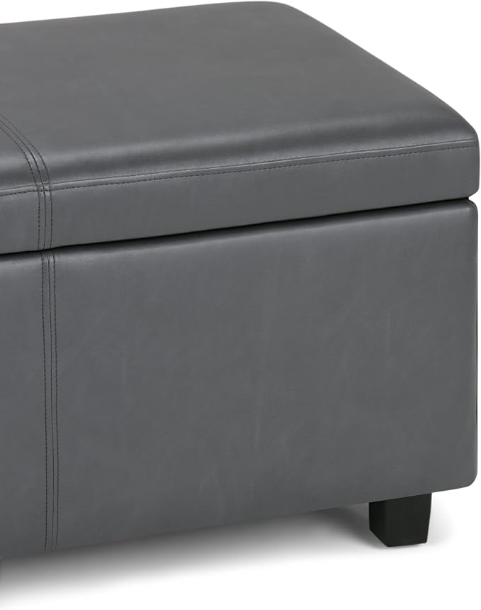 SIMPLIHOME Avalon 48 inch Wide Contemporary Rectangle Storage Ottoman Bench in - Image 8