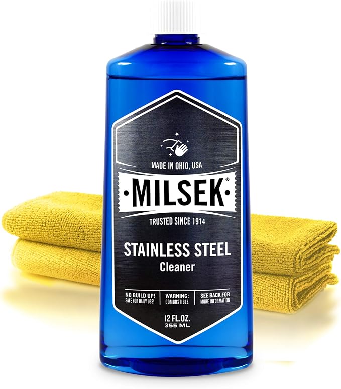 Milsek Stainless Steel Cleaner & Microfiber Cloth by MilsekFurniturePolish