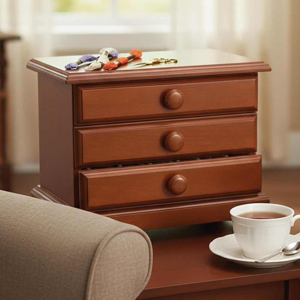 Herrschners Wooden 3 Drawer Floss Cabinet Accessory