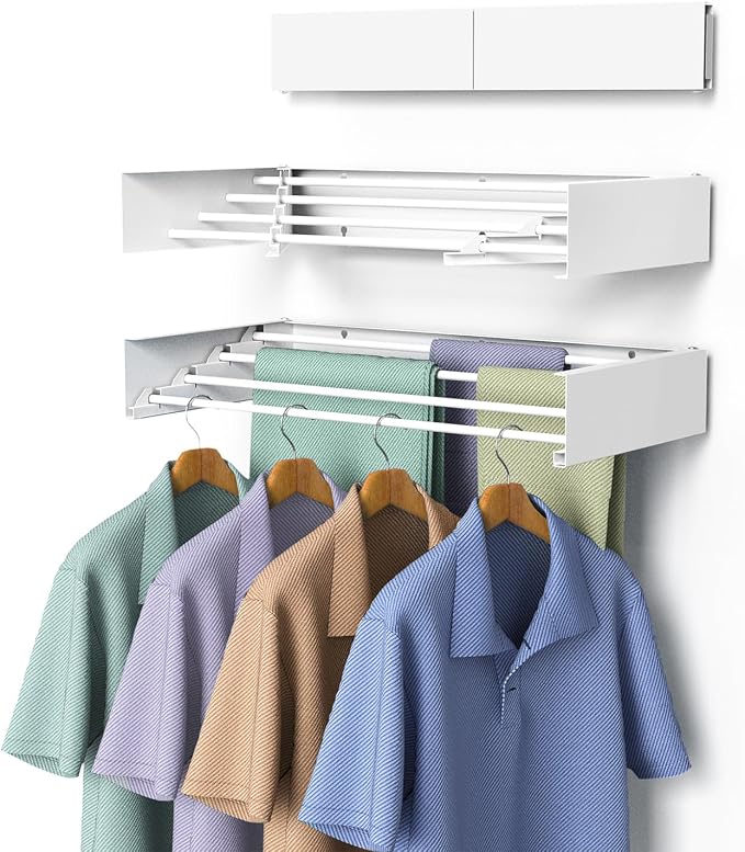 Laundry Drying Rack, Collapsible Wall Mounted Clothes Drying Rack by Unknown
