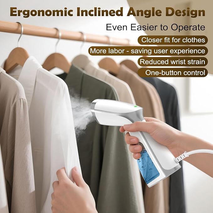 Portable Steamer for Clothes, 20s Fast-Heat Handheld Garment Steamer - Image 3
