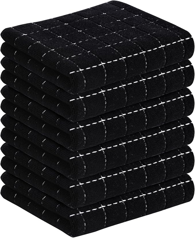 Homaxy 100% Cotton Terry Kitchen Towels, Checkered Designed, Soft and Super by Homaxy