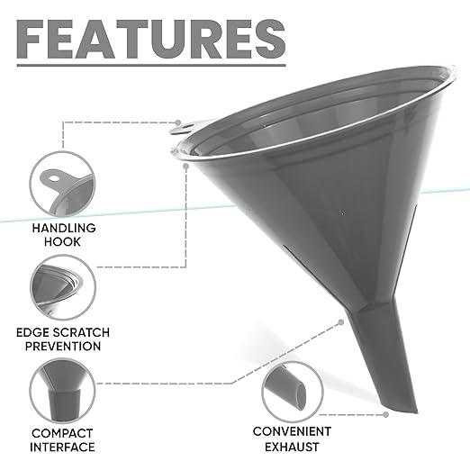 Funnel Gray in 4 Different Sizes Durable & Non-Toxic Food Grade Plastic -Funnels - Image 3