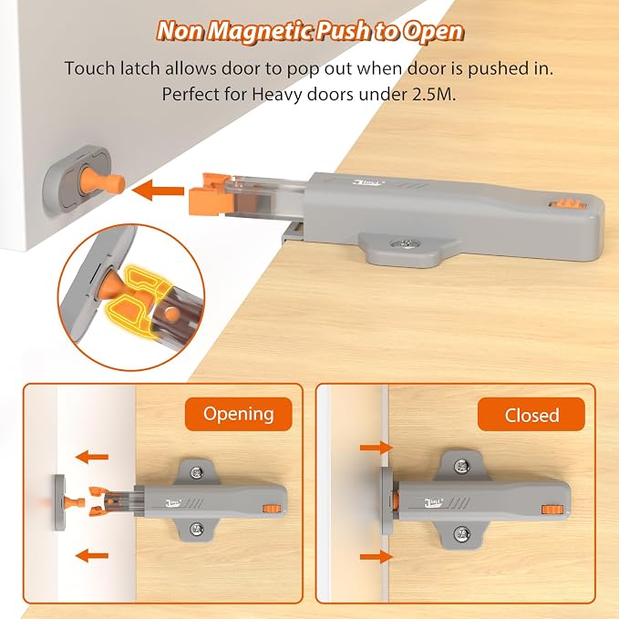 Push to Close Cabinet Latch, Jiayi 10 Pack Push Open Hardware, Cabinet Press - Image 7