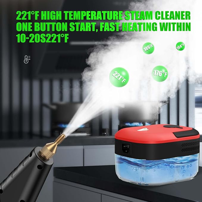 7-in-1 Handheld Steam Cleaner, 2200W High Pressure Steam Cleaner, 1.2L Portable - Image 5