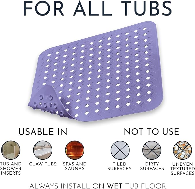 Homerella Anti Slip Shower Mat | Anti Mold Non Slip Bathtub Mat - Image 2