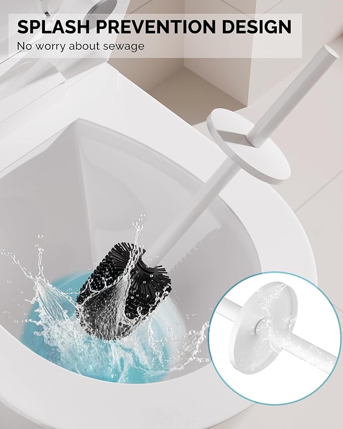 Toilet Brush and Holder Set, Stainless Steel Toilet Bowl Brush - Image 4