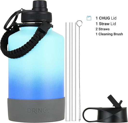 DRINCO Stainless Steel Water Bottle Spout Lid Vacuum Insulated Double Wall - Image 2