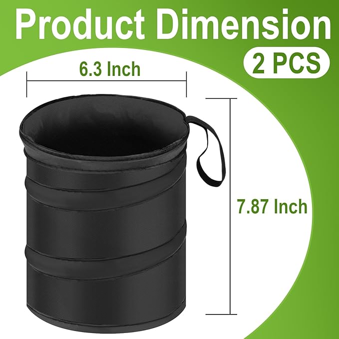 2 PCS Car Trash Can, Collapsible Pop-up Car Garbages Can, Portable Garbage Bin - Image 3