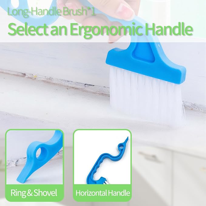 13Pcs Crevice Cleaning Brush Set, Window Groove Cleaning Brush Kit Hard Bristle - Image 5