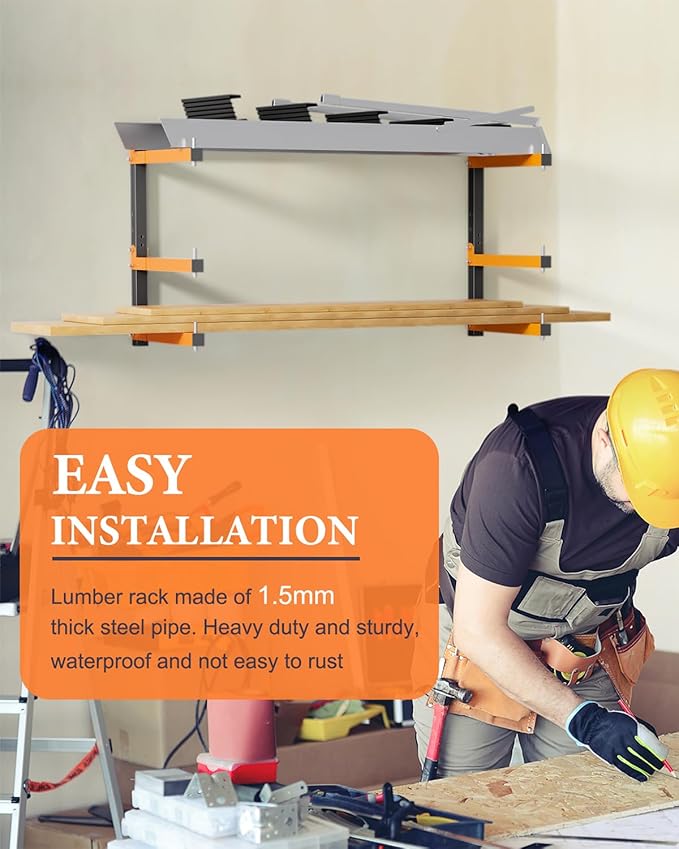 Lumber Storage Rack Wall-Mounted Lumber Racks Heavy Duty Wood Storage Rack - Image 6