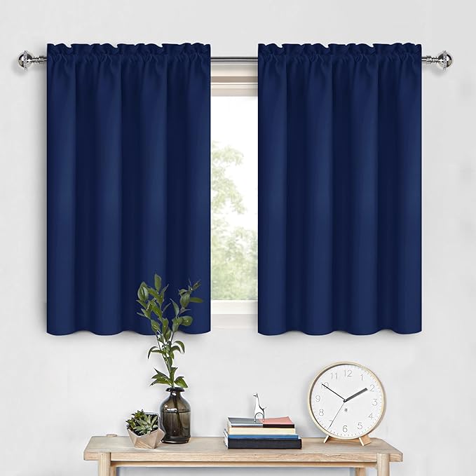 DWCN Short Curtains for Bathroom Windows 36 inches Length 2 Panels Set by DWCN