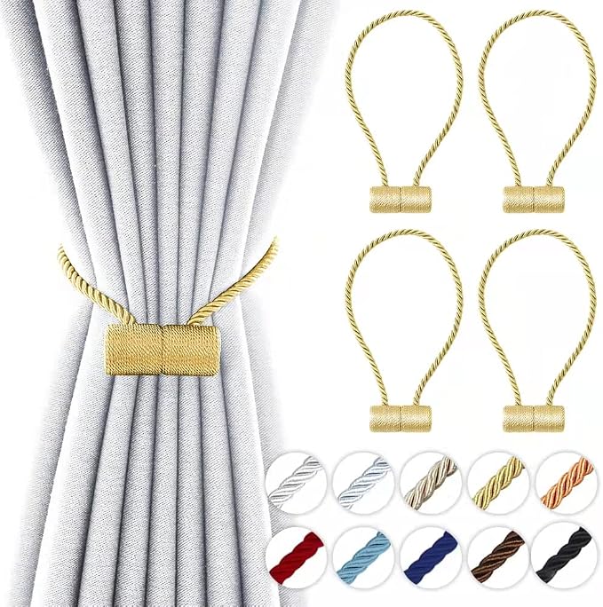 18 Inch Strong Magnetic Curtain Tiebacks, Curtain Holdbacks Modern Upgrade by YUNTUOO
