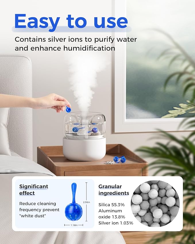 Humidifier Cleaner Anti-Scale Balls: Stop White Dust, Extend Humidifier Life - Image 2