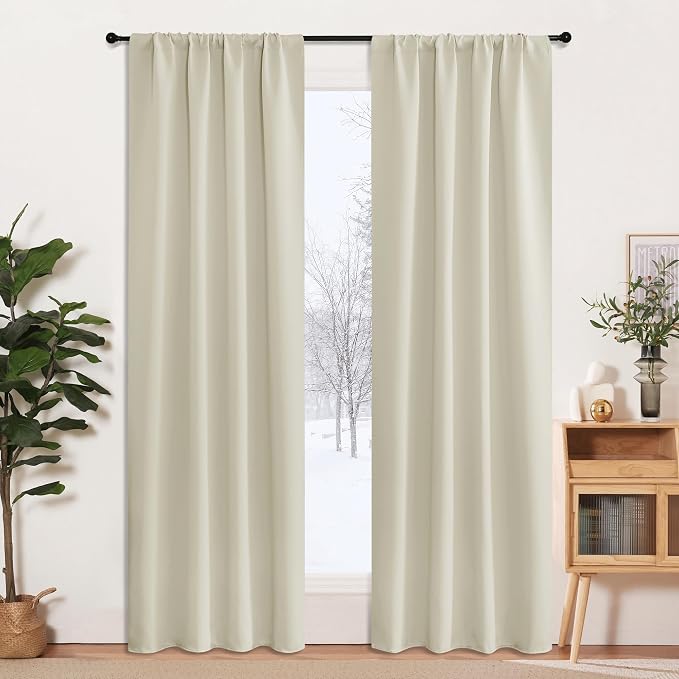 RYB HOME Blackout Curtains for Living Room, Large Window Shades for Bay Window by RYBHOME