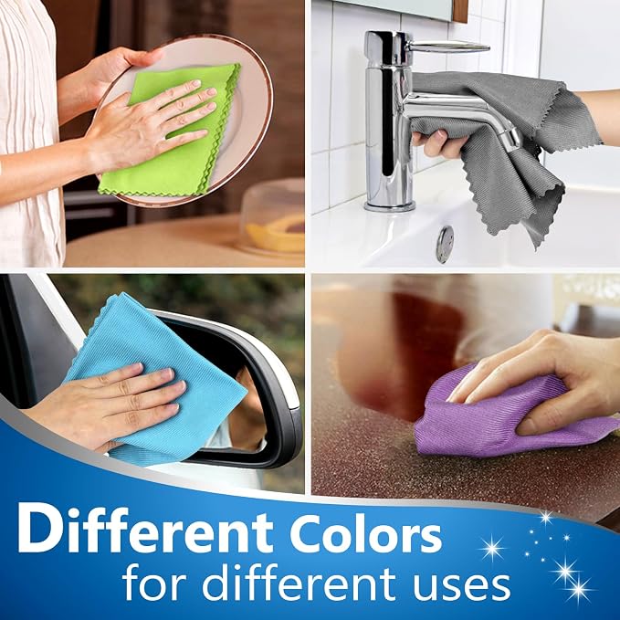 Microfiber Cleaning Cloth Glass Window Stainless Steel Mirror Polishling Rags - Image 7