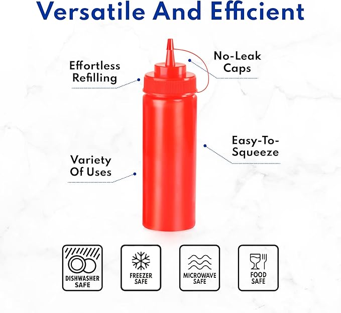 New Star Foodservice 26238 Squeeze Bottles, Wide Mouth, 24 oz - Image 7