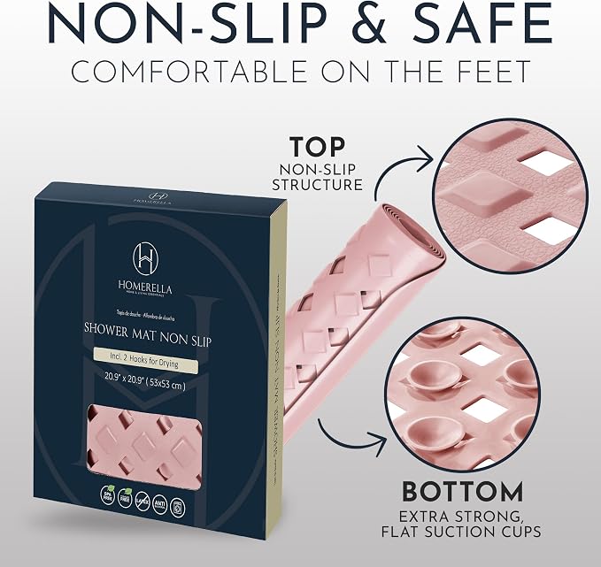 Homerella Anti Slip Shower Mat | Anti Mold Non Slip Bathtub Mat - Image 5