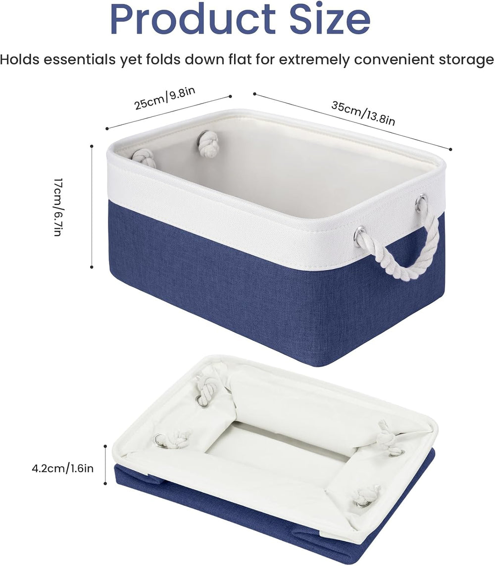 13.8x9.8x6.7 Inch Fabric Small Storage Bins with Handles 6 Pack