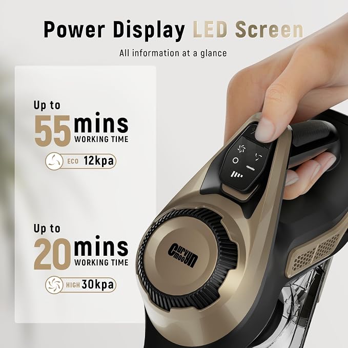 Cordless Vacuum Cleaner, 30Kpa Home Stick Vacuum, Smart Display & 1.5L Dust Cup - Image 4