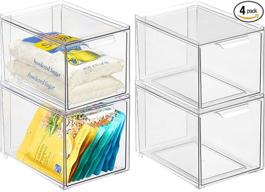 mDesign Plastic Pantry Organization and Storage Bin w/Pull Out Drawer by mDesign